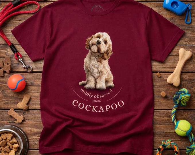 Tan Cockapoo T-shirt | Dog Illustration Tee, 10 Color Options