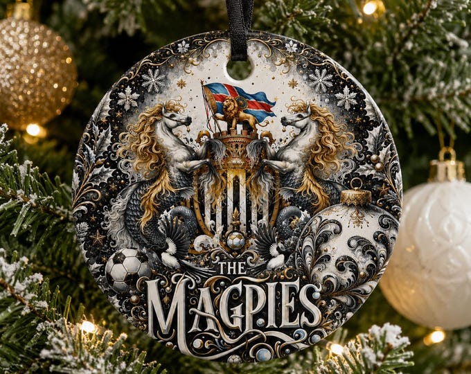 Newcastle United Christmas Ornament | Magpies Football Fan Gift Ceramic
