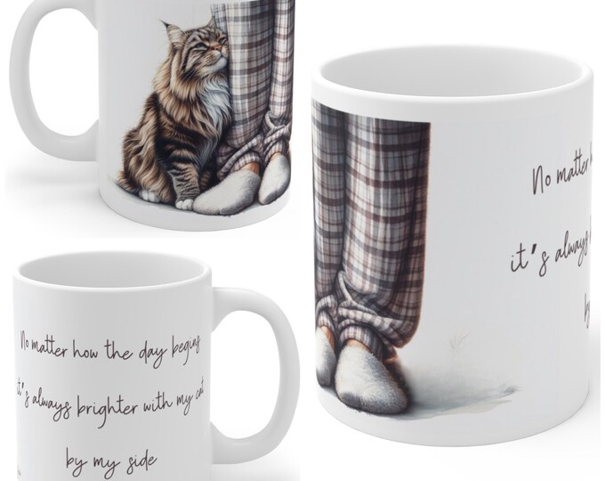Tabby Cat Morning Cuddles Mug