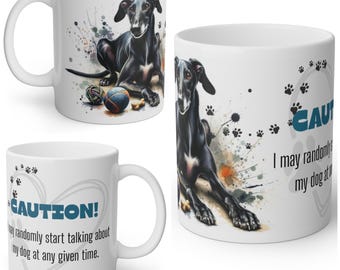 Funny Black Greyhound Mug