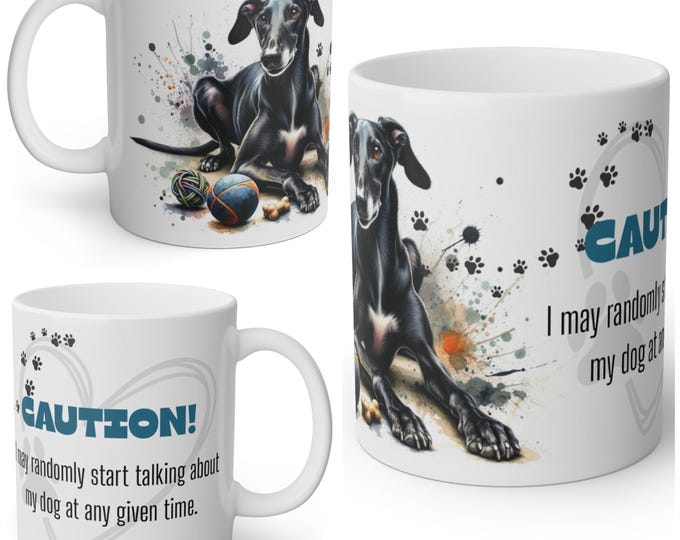 Funny Black Greyhound Mug