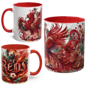 Liverpool FC Fan Mug – 11oz Red/White 11oz Ceramic Football Mug – Gift for Liverpool Supporters – Anfield Inspired Mug – Match Day Tea Mug