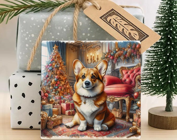 Corgi Christmas Coaster, Perfect Secret Santa Gift, Pre Christmas Gift