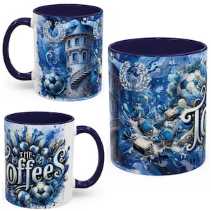 Everton FC Football Fan Mug | 11oz Ceramic Coffee & Tea Cup | Toffees Supporter Gift | Birthday, Father’s Day, Christmas Present