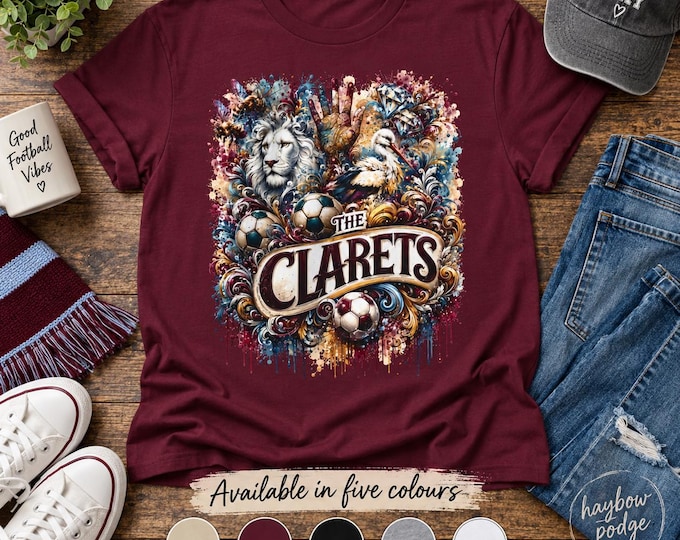 Burnley FC Inspired T-Shirt | The Clarets Football Fan Tee | Unisex Gift