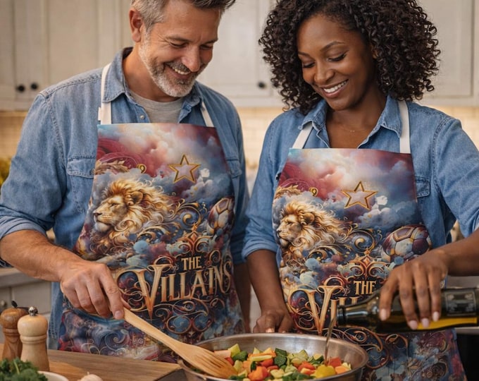 Aston Villa Cotton Apron  | Football Club Badge Inspired Design