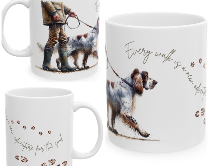 English Setter 11oz Ceramic Coffee Mug – Dog Lover Gift, Tea Mug, Dog Walker Present