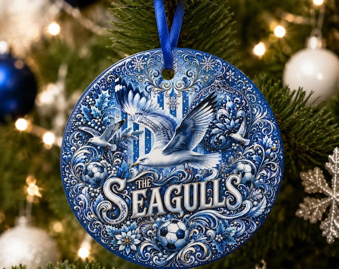 Brighton Christmas Ornament | Seagulls Football Fan Gift Ceramic Decoration