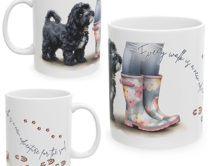 Cavapoo Mug, Cockapoo Mug, Every Walk Is A New Adventure, Cute Puppy Mug Gift