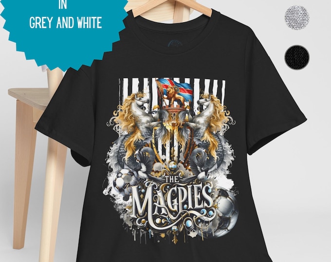 Newcastle T-Shirt | Football Fan Tee | Gift for Newcastle Supporter | Available Grey, Black & White | Sizes Small to 5XL