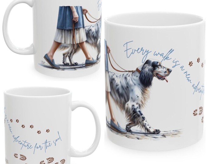 English Setter 11oz Ceramic Coffee Mug – Dog Lover Gift, Tea Mug, Dog Walker Present