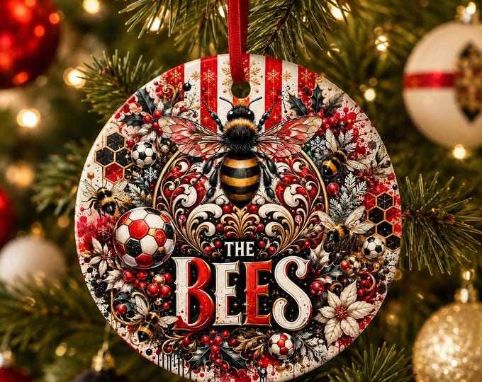 Brentford Christmas Ornament | Bees Football Fan Gift Ceramic Decoration