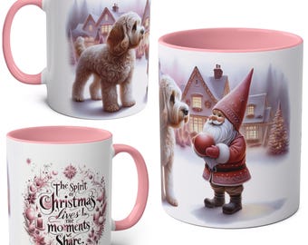 Golden Cockapoo and Gnome Christmas Mug