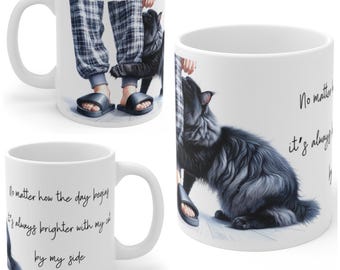 Black Cat Morning Cuddles Mug