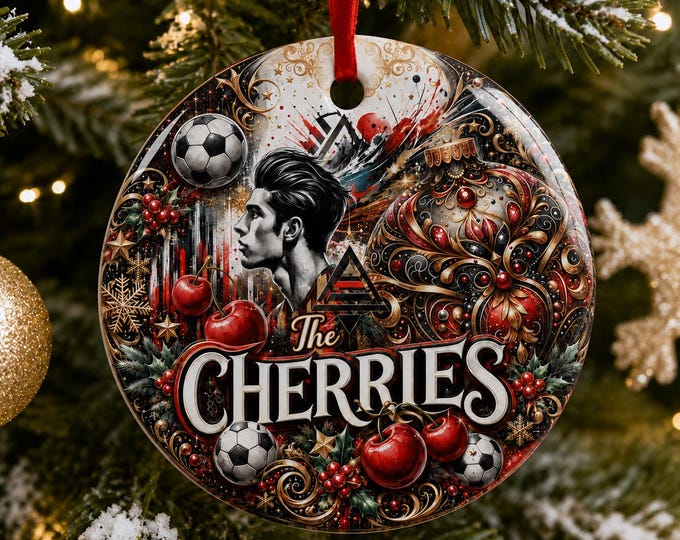 Bournemouth Christmas Ornament | Cherries Football Fan Gift Ceramic Decoration
