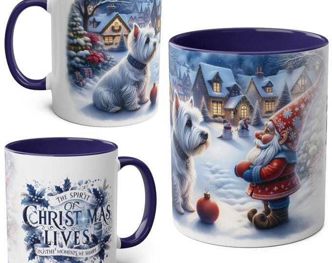 West Highland Terrier and Gnome Christmas Mug