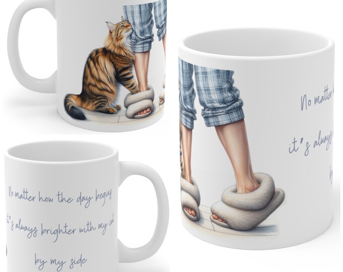 Tabby Cat Morning Cuddles Mug
