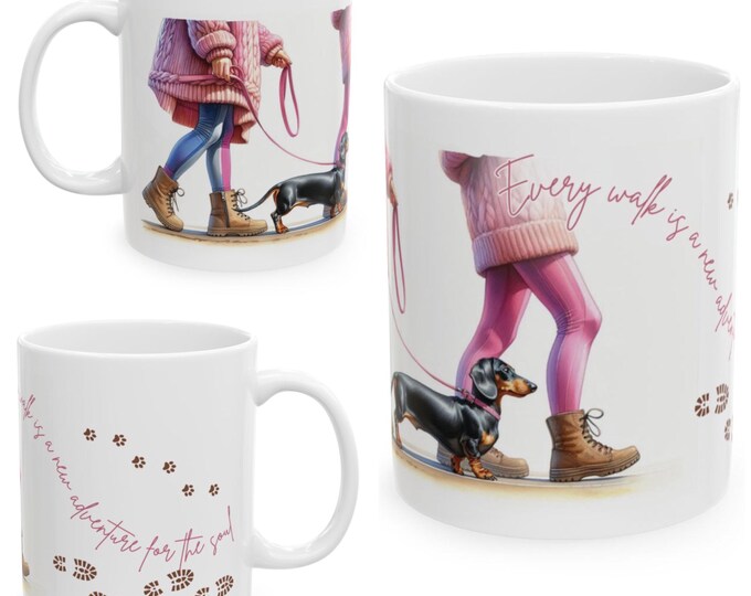 Dachshund 11oz Ceramic Coffee Mug – Dog Lover Gift, Tea Mug, Dog Walker Present