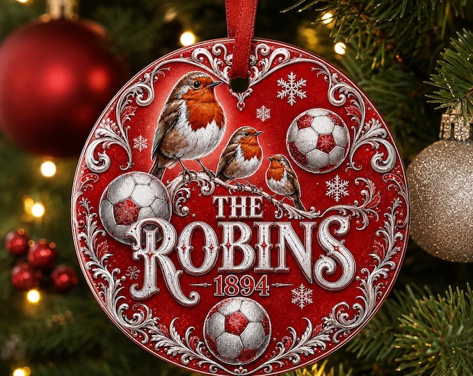 Bristol City Christmas Ornament | Robins Football Fan Gift Ceramic Decoration