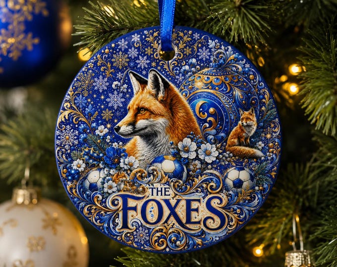 Leicester City Christmas Ornament | Foxes Football Fan Gift Ceramic Decoration
