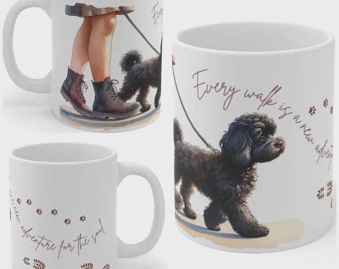 Black Cockapoo 11oz Ceramic Coffee Mug – Dog Lover Gift, Tea Mug, Dog Walker Present