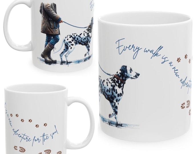 Dalmatian 11oz Ceramic Coffee Mug – Dog Lover Gift, Tea Mug, Dog Walker Present