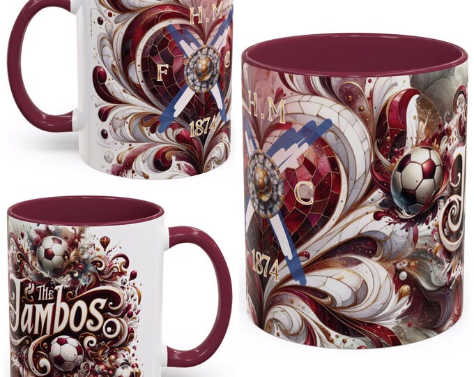 Hearts FC Mug, Football Fan Mug, Heart of Midlothian Supporters Gift/ Present