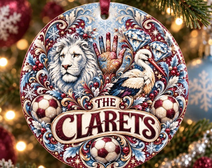 Burnley Christmas Ornament | Clarets Football Fan Gift | Claret & Blue