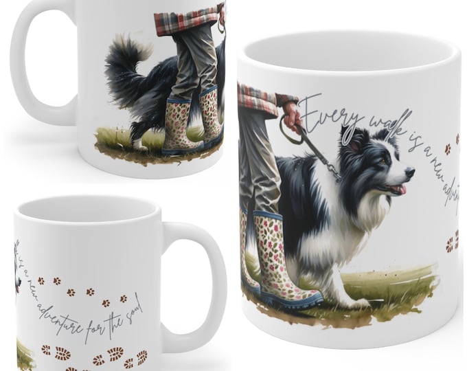 Border Collie 11oz Ceramic Coffee Mug – Dog Lover Gift, Tea Mug, Dog Walker Present