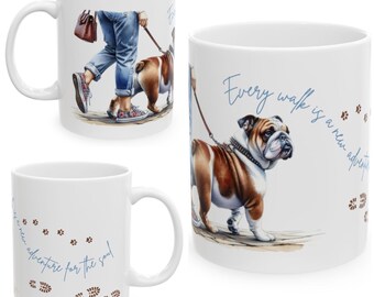 English Bulldog 11oz Ceramic Coffee Mug – Dog Lover Gift, Tea Mug, Dog Walker Present