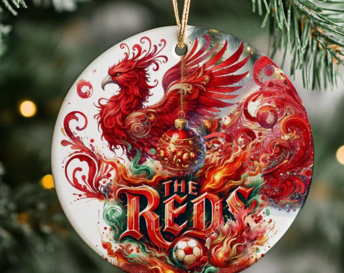 Liverpool Ceramic Christmas Tree Decoration, Double Sided Printed & Gift Bag