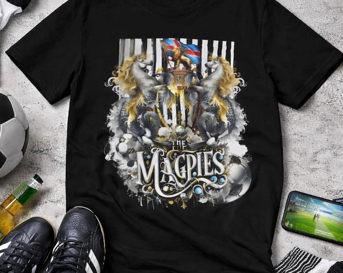 Newcastle T-Shirt | Football Fan Tee | Gift for Newcastle Supporter | Available Grey, Black & White | Sizes Small to 5XL