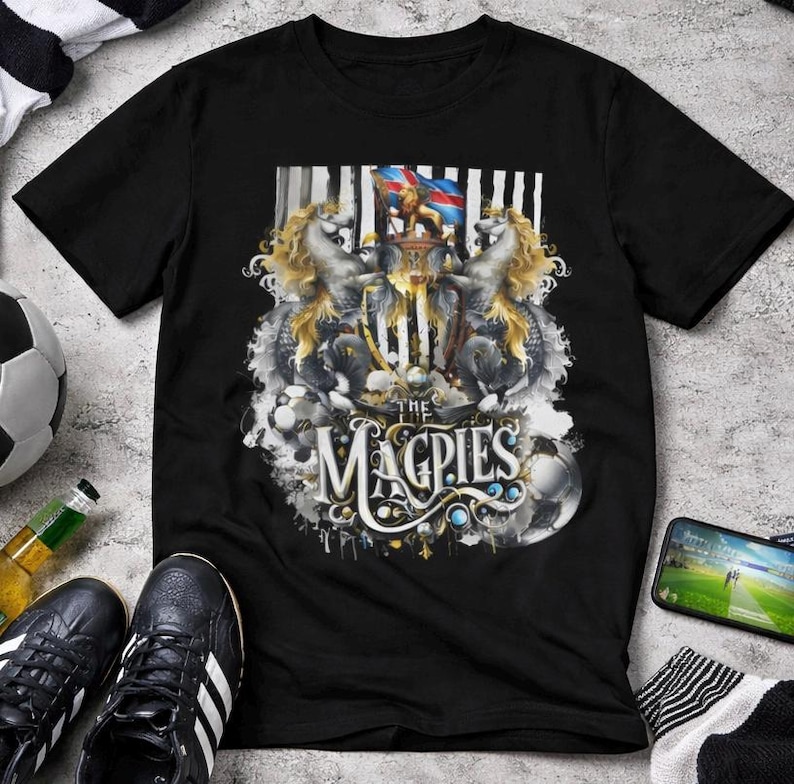 Newcastle T-Shirt | Football Fan Tee | Gift for Newcastle Supporter | Available Grey, Black & White | Sizes Small to 5XL image 1