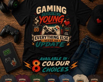 Retro Gaming T-Shirt | "Gaming Keeps Me Young" Funny Tee