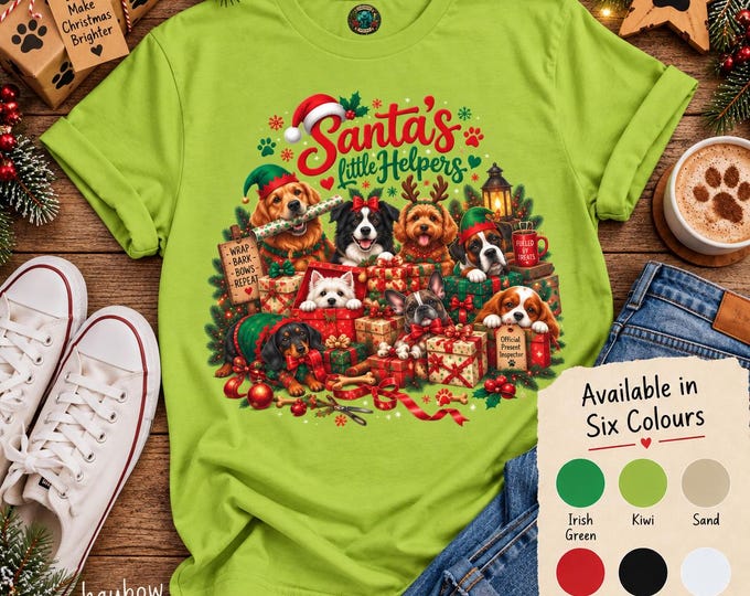 Santa's Little Helpers Christmas T-Shirt | Festive Dog Lover Gift