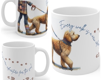 Golden Labradoodle Ceramic Coffee Mug – Dog Walker Gift