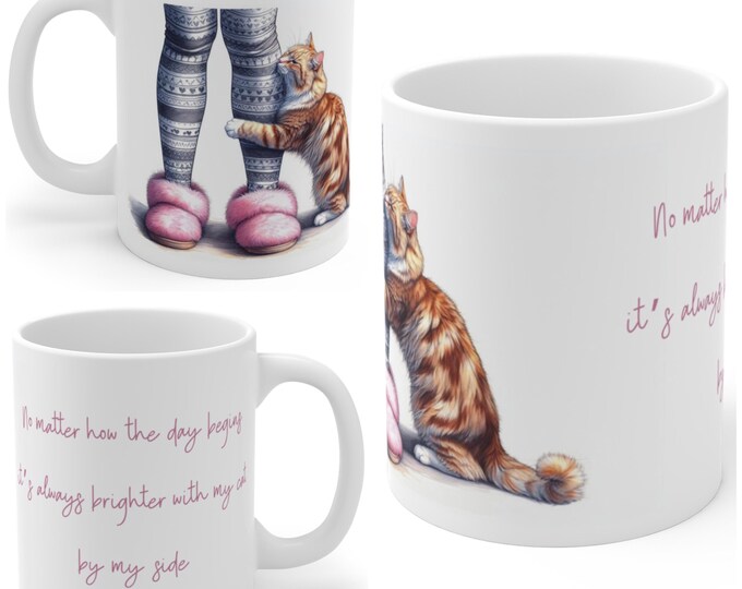 Ginger Cat Morning Cuddles Mug