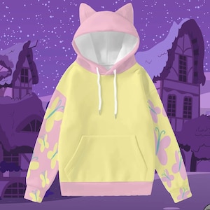 Fluttershy Cosplay (Mlp-inspirerad) - Unisex luvtröja med öron Bästa presenten