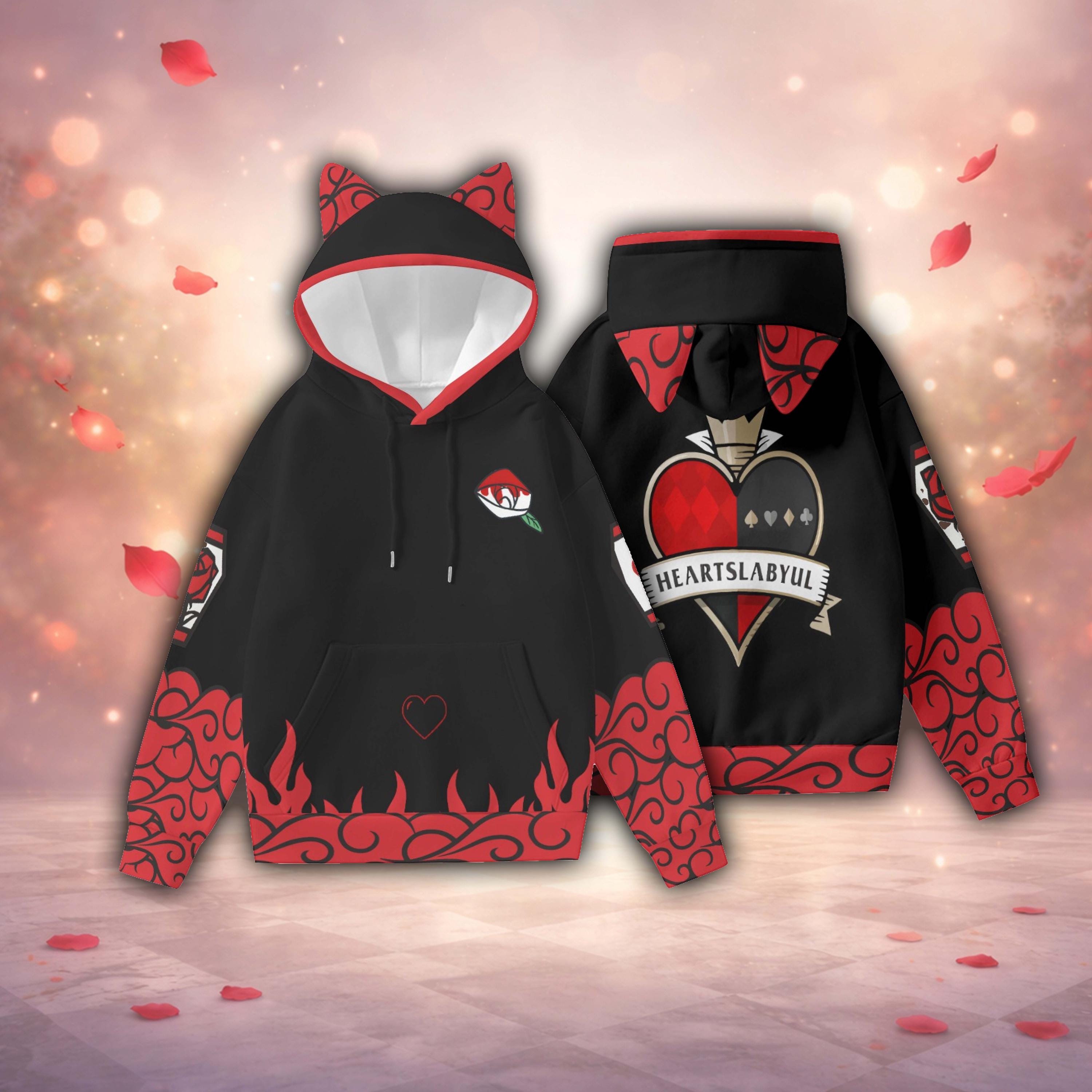 Unisex Twisted Wonderland Heartslabyul Cute Cat Ear Hoodie Best 