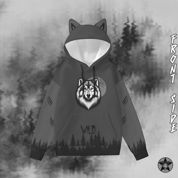 Wolf Hoodie İnspired - Unisex Hoodie With Ears