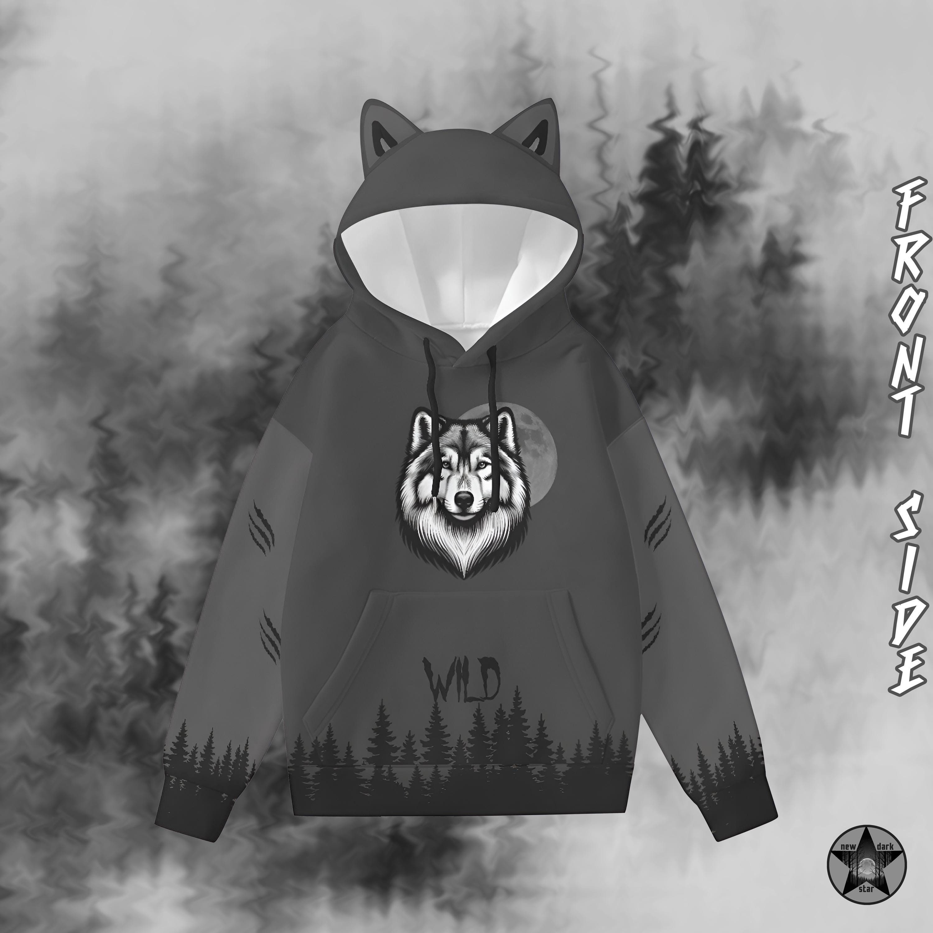Wolf hoodie with ears for guys shop