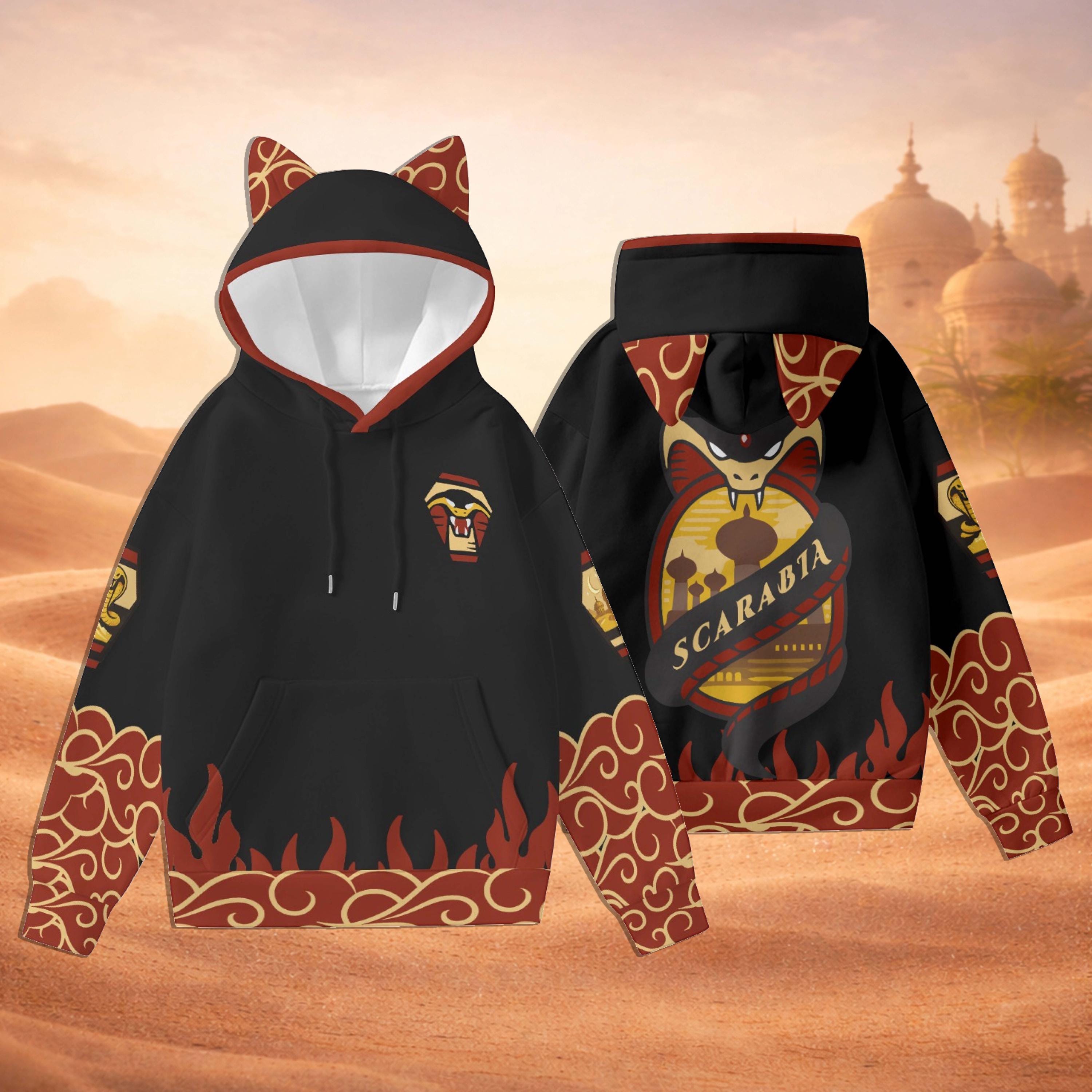 Unisex Twisted Wonderland Scarabia Cute Cat Ear Hoodie Best Gift 