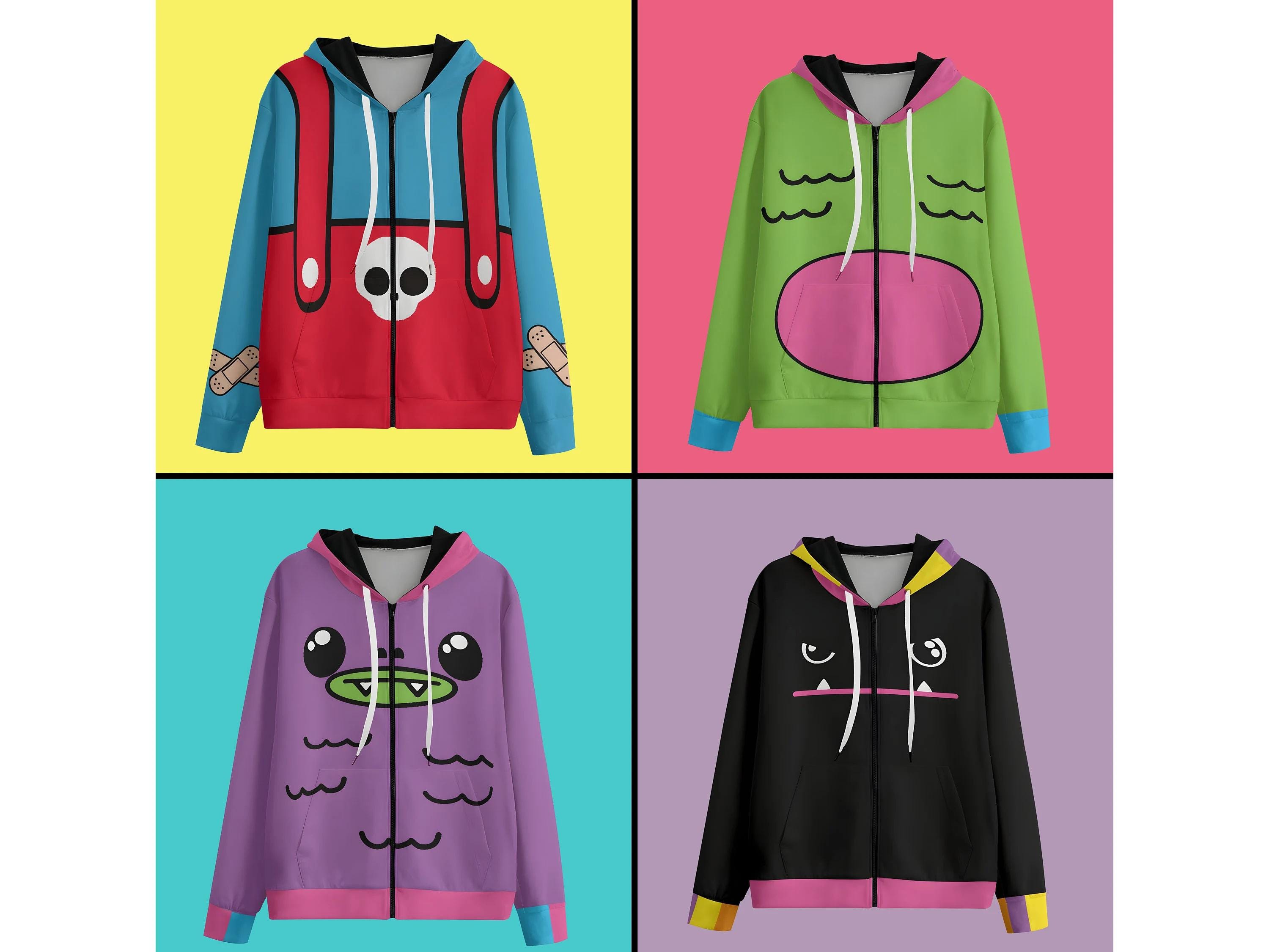 So So Happy Characters Inspired - Unisex Hoodie With Ears - Ozzie Hoodie - Mad Dog Hoodie - Puff Hoodie - Tribe Hoodie