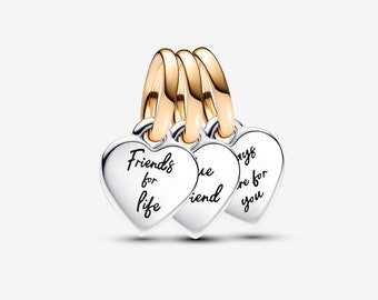 The Charm Box Two-tone Splitable Friendship Triple Dangle Charm