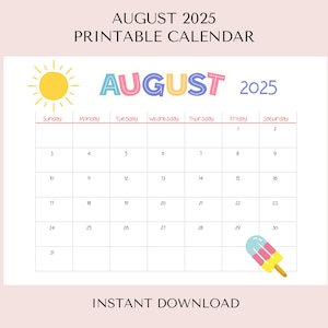 August 2025 Calendar Printable: Minimalist Monthly Planner (PDF Download)