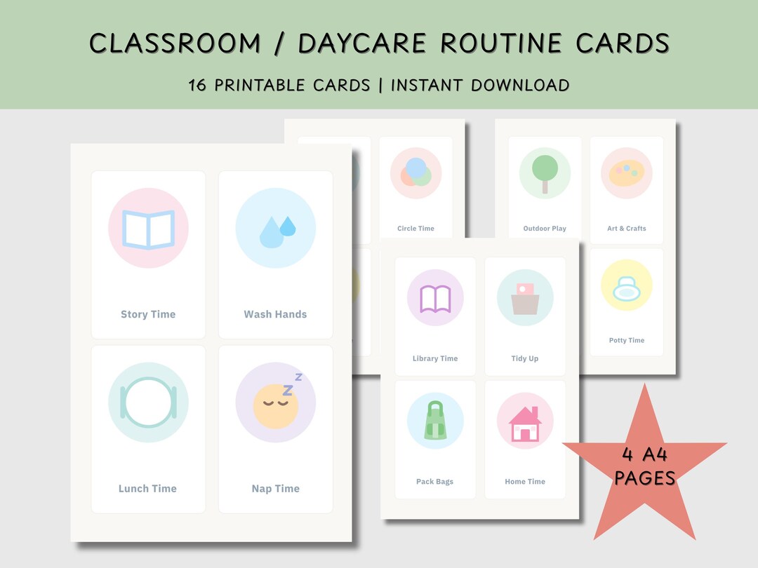 Classroom Routine Cards | Daycare Daily Routine | Preschool Visual ...