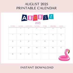 August 2025 Calendar Printable: Minimalist Monthly Planner (PDF Download)