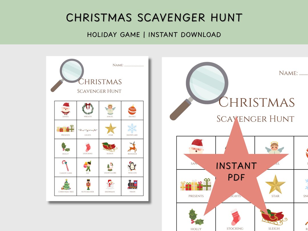 Christmas Game | Holiday Scavenger Hunt for Kids | Indoor Winter Game ...