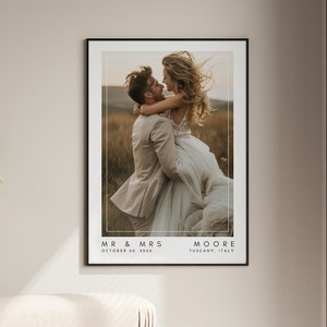Impresión de fotos de boda, regalo de fotos de boda personalizado, regalo del primer aniversario para él o ella, regalo de bodas para pareja, póster con fotos personalizado