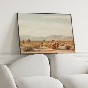 Western Wüste Poster, Retro Midcentury modernes Poster, Botanische Kaktus Dekor, Neutrale Büro Schlafzimmer Malerei, Vintage Wilder Westen Kunstdruck